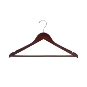 Mens Walnut Hanger w/Wood Slack Bar (Box of 100)