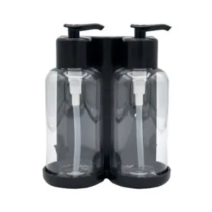 Double Bracket w/300ml Bottle and Pump (Black)