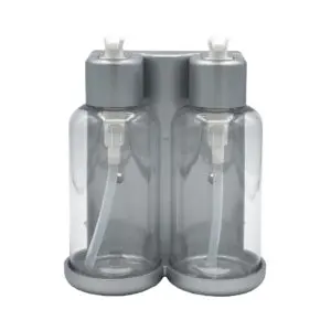 Double Bracket w/300ml Bottle and Pump (Silver)