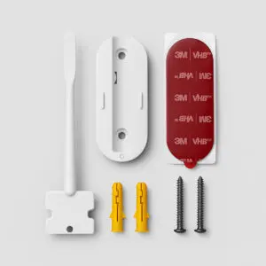 Villa Earth Wall Mounting Bracket White with accessories for installation.