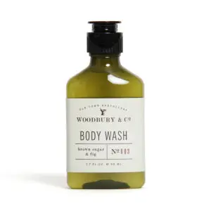 50ml Woodbury & Co. body wash in 50 ml bottle. Refreshing and nourishing for hotel guests.