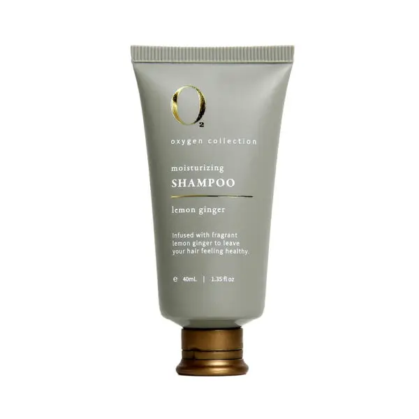 O2 Oxygen Collection Moisturizing Shampoo 40ml bottle for hotel and spa amenities.