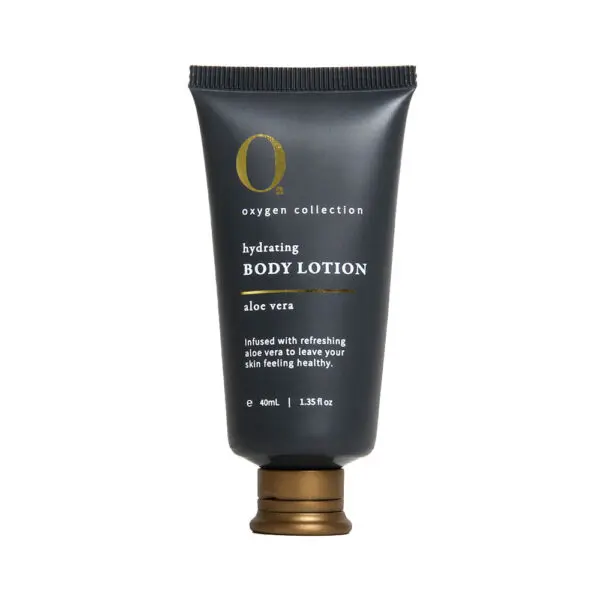 O2 Oxygen Collection Hydrating Body Lotion 40ml bottle for hotel amenities and spas.