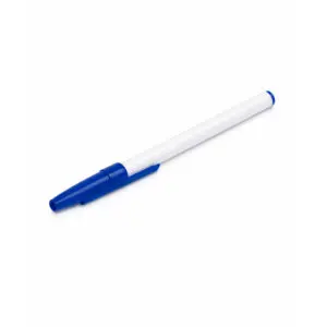 Amenity white pen with blue cap